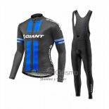 Giant Ropa Ciclismo Culotte Largo 2017 Hombre Mangas Largas Azul y Gris