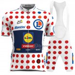 Lidl Trek Ropa Ciclismo Culotte Corto 2023 Hombre Mangas Cortas Blanco Rojo Spot