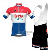 Lotto Dstny Ropa Ciclismo Culotte Corto 2023 Mangas Cortas Rojo Blanco