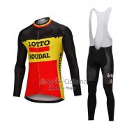 Lotto Soudal Ropa Ciclismo Culotte Largo 2018 Mangas Largas Negro y AMarillo
