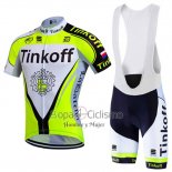 Tinkoff Ropa Ciclismo Culotte Corto 2016 Mangas Cortas Verde y Negro