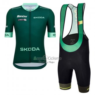 Vuelta Espana Ropa Ciclismo Culotte Corto 2022 Hombre Mangas Cortas Verde