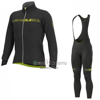 Ale Ropa Ciclismo Culotte Largo 2020 Hombre Mangas Largas Negro AMarillo