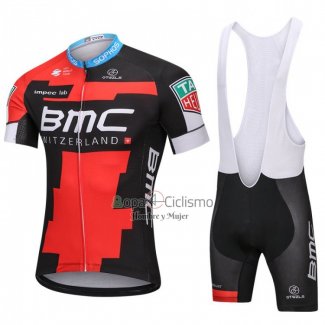 Bmc Ropa Ciclismo Culotte Corto 2018 Mangas Cortas Rojo y Negro