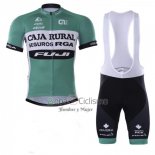 Caja Rural Ropa Ciclismo Culotte Corto 2018 Hombre Mangas Cortas Verde Blanco