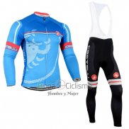 Castelli Ropa Ciclismo Culotte Largo 2014 Hombre Mangas Largas Rojo Azur