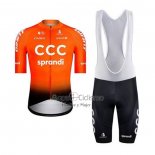 Ccc Ropa Ciclismo Culotte Corto 2020 Mangas Cortas Sprandi Naranja Negro