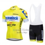 Deceuninck Quick Step Ropa Ciclismo Culotte Corto 2019 Mangas Cortas AMarillo Blanco