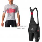 Giro d'Italia Ropa Ciclismo Culotte Corto 2021 Hombre Mangas Cortas Blanco Rosa