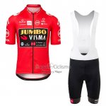 Jumbo Visma Ropa Ciclismo Culotte Corto 2021 Mangas Cortas Rojo