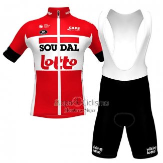 Lotto Soudal Ropa Ciclismo Culotte Corto 2022 Mangas Cortas Rojo