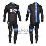 Sky Ropa Ciclismo Culotte Largo 2013 Mangas Largas Azul y Negro
