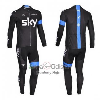 Sky Ropa Ciclismo Culotte Largo 2013 Mangas Largas Azul y Negro