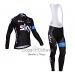 Sky Ropa Ciclismo Culotte Largo 2014 Mangas Largas Negro y Azul