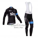 Sky Ropa Ciclismo Culotte Largo 2014 Mangas Largas Negro y Azul
