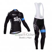 Sky Ropa Ciclismo Culotte Largo 2014 Mangas Largas Negro y Azul