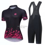 Steep Ropa Ciclismo Culotte Corto 2023 Mujer Mangas Cortas Rosa Negro
