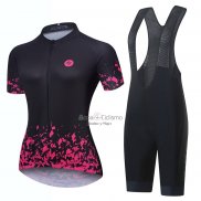 Steep Ropa Ciclismo Culotte Corto 2023 Mujer Mangas Cortas Rosa Negro