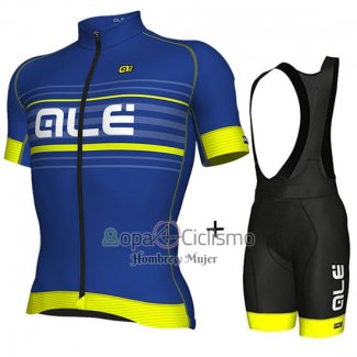 Ale Ropa Ciclismo Culotte Corto 2018 Hombre Mangas Cortas Azul y AMarillo