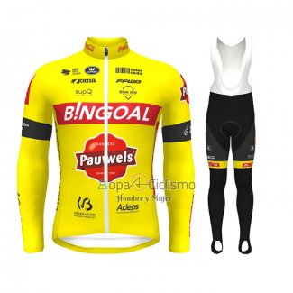 Bingoal WB Ropa Ciclismo Culotte Largo 2022 Hombre Mangas Largas AMarillo