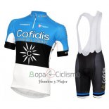 Cofidis Ropa Ciclismo Culotte Corto 2016 Mangas Cortas Azur y Negro