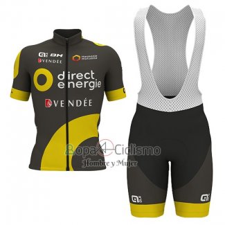 Direct Energie Ropa Ciclismo Culotte Corto 2017 Hombre Mangas Cortas Brown