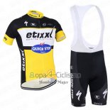 Etixx Quick Step Ropa Ciclismo Culotte Corto 2016 Mangas Cortas Negro y AMarillo