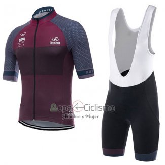 Giro d'Italia Ropa Ciclismo Culotte Corto 2017 Hombre Mangas Cortas Coppi Fucsia y Brown