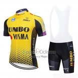 Jumbo Visma Ropa Ciclismo Culotte Corto 2019 Mangas Cortas AMarillo Negro