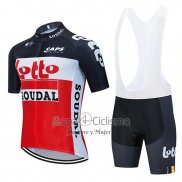 Lotto Soudal Ropa Ciclismo Culotte Corto 2020 Mangas Cortas Negro Rojo Blanco