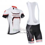 Castelli Ropa Ciclismo Culotte Corto 2014 Hombre Mangas Cortas Blanco y Naranja
