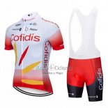 Cofidis Ropa Ciclismo Culotte Corto 2021 Mangas Cortas Blanco Rojo