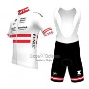 Deceuninck Quick Step Ropa Ciclismo Culotte Corto 2023 Mangas Cortas Blanco Rojo