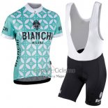 Bianchi Ropa Ciclismo Culotte Corto 2017 Mujer Mangas Cortas Verde y Blanco