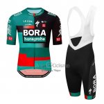 Bora-hansgrone Ropa Ciclismo Culotte Corto 2023 Mangas Cortas Verde Rojo2