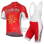 Cofidis Ropa Ciclismo Culotte Corto 2017 Mangas Cortas Rojo