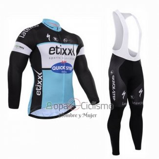 Etixx Quick Step Ropa Ciclismo Culotte Largo 2015 Mangas Largas Negro y Blanco