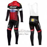 Etixx Quick Step Ropa Ciclismo Culotte Largo 2016 Mangas Largas Rojo y Negro