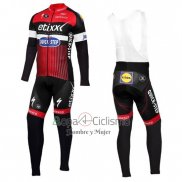 Etixx Quick Step Ropa Ciclismo Culotte Largo 2016 Mangas Largas Rojo y Negro