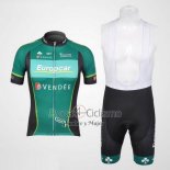 Europcar Ropa Ciclismo Culotte Corto 2012 Hombre Mangas Cortas Verde