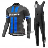 Giant Ropa Ciclismo Culotte Largo 2016 Hombre Mangas Largas Negro y Azul