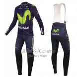 Movistar Ropa Ciclismo Culotte Largo 2016 Mangas Largas Verde y Azul