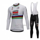Uci Mondo Campione Lotto Soudal Ropa Ciclismo Culotte Largo 2018 Hombre Mangas Largas Blanco