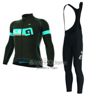 Ale Ropa Ciclismo Culotte Largo 2017 Hombre Mangas Largas ADriatico Azul Claro y Negro