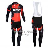Bmc Ropa Ciclismo Culotte Largo 2013 Mangas Largas Negro y Rojo