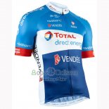 Direct Energie Ropa Ciclismo Culotte Corto 2019 Hombre Mangas Cortas Azul Blanco