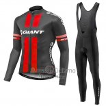 Giant Ropa Ciclismo Culotte Largo 2017 Hombre Mangas Largas Rojo y Gris