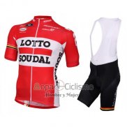 Lotto Soudal Ropa Ciclismo Culotte Corto 2016 Mangas Cortas Blanco y Rojo