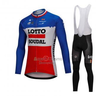 Lotto Soudal Ropa Ciclismo Culotte Largo 2018 Mangas Largas Azul y Rojo