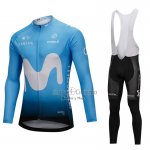 Movistar Ropa Ciclismo Culotte Largo 2018 Mangas Largas Azul